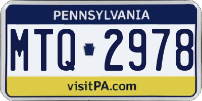 PA license plate MTQ2978