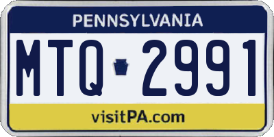 PA license plate MTQ2991