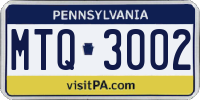 PA license plate MTQ3002