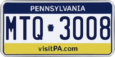 PA license plate MTQ3008