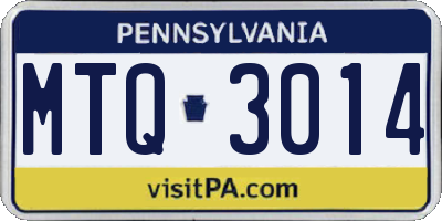 PA license plate MTQ3014
