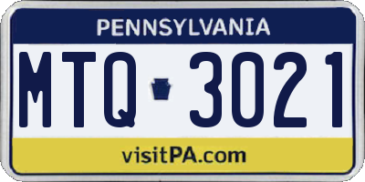 PA license plate MTQ3021