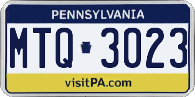 PA license plate MTQ3023