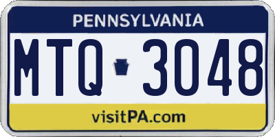 PA license plate MTQ3048