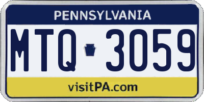 PA license plate MTQ3059