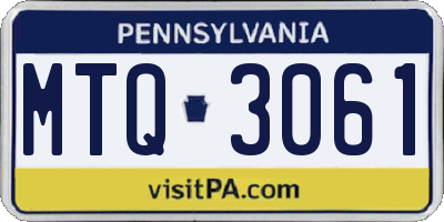 PA license plate MTQ3061