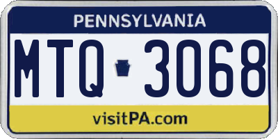 PA license plate MTQ3068