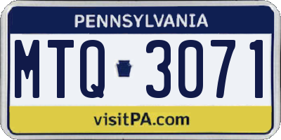 PA license plate MTQ3071