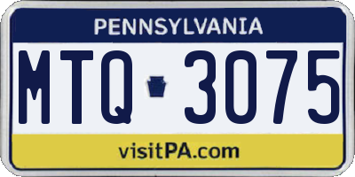 PA license plate MTQ3075