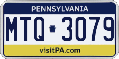 PA license plate MTQ3079