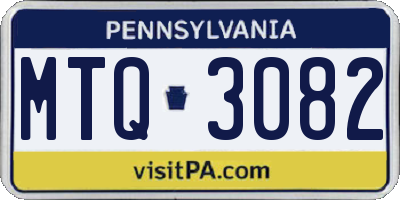 PA license plate MTQ3082