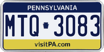 PA license plate MTQ3083