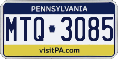 PA license plate MTQ3085