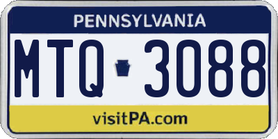 PA license plate MTQ3088