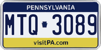 PA license plate MTQ3089
