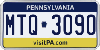 PA license plate MTQ3090