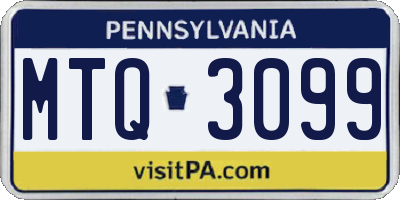 PA license plate MTQ3099