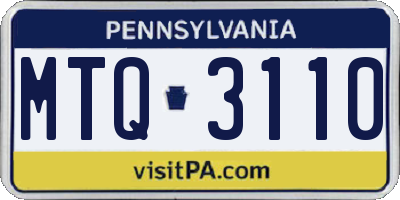 PA license plate MTQ3110