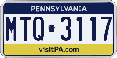 PA license plate MTQ3117