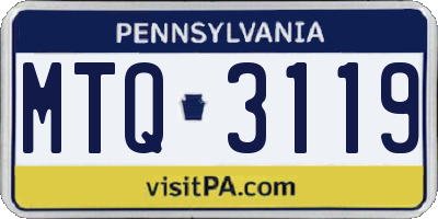 PA license plate MTQ3119