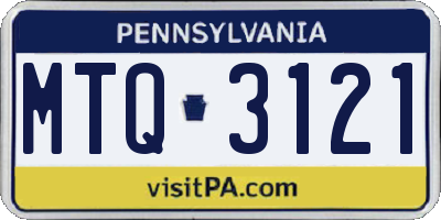 PA license plate MTQ3121
