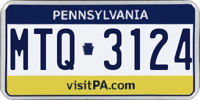 PA license plate MTQ3124