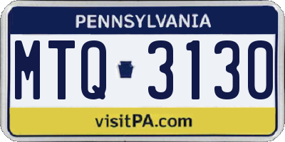 PA license plate MTQ3130