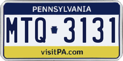 PA license plate MTQ3131