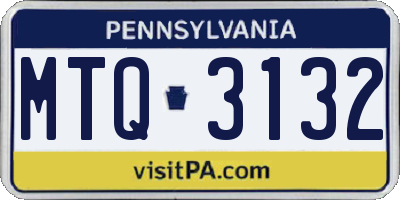 PA license plate MTQ3132