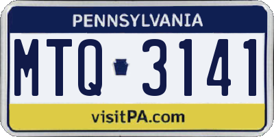 PA license plate MTQ3141