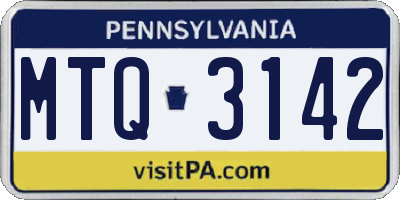 PA license plate MTQ3142