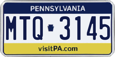 PA license plate MTQ3145