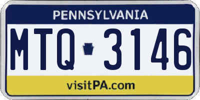 PA license plate MTQ3146