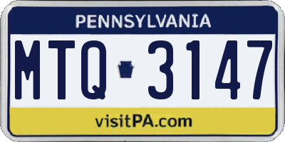 PA license plate MTQ3147