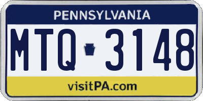 PA license plate MTQ3148