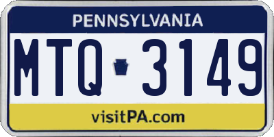 PA license plate MTQ3149