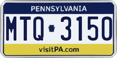 PA license plate MTQ3150