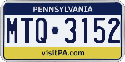 PA license plate MTQ3152