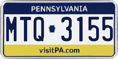 PA license plate MTQ3155