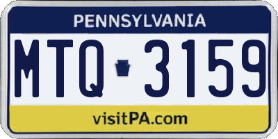 PA license plate MTQ3159
