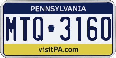 PA license plate MTQ3160