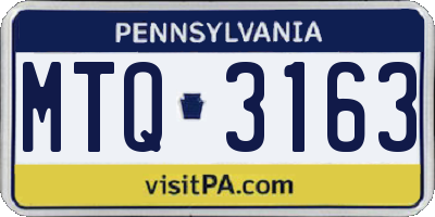PA license plate MTQ3163