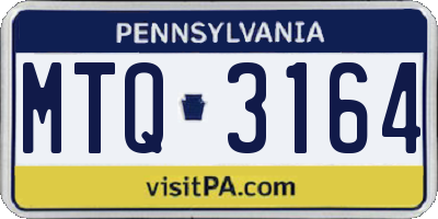 PA license plate MTQ3164