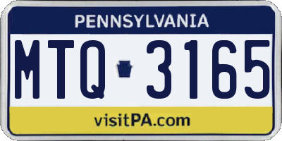 PA license plate MTQ3165