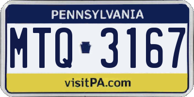 PA license plate MTQ3167