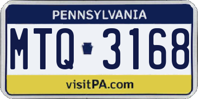 PA license plate MTQ3168