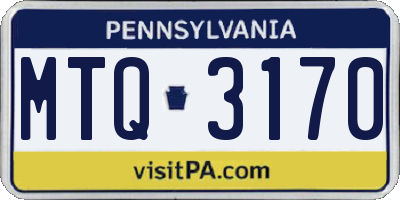 PA license plate MTQ3170