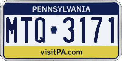 PA license plate MTQ3171