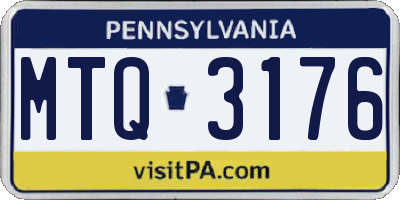PA license plate MTQ3176