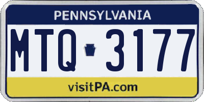 PA license plate MTQ3177
